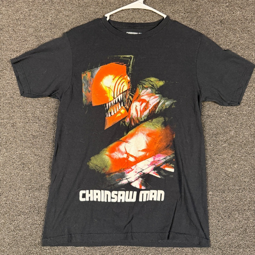 Chainsaw Man Crunchyroll Anime Graphic T-Shirt Black Mens Small Denji Manga Tee